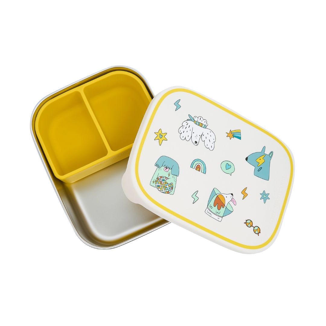 Lunchbox Edelstahl Brotdose 'Funky Dogs'