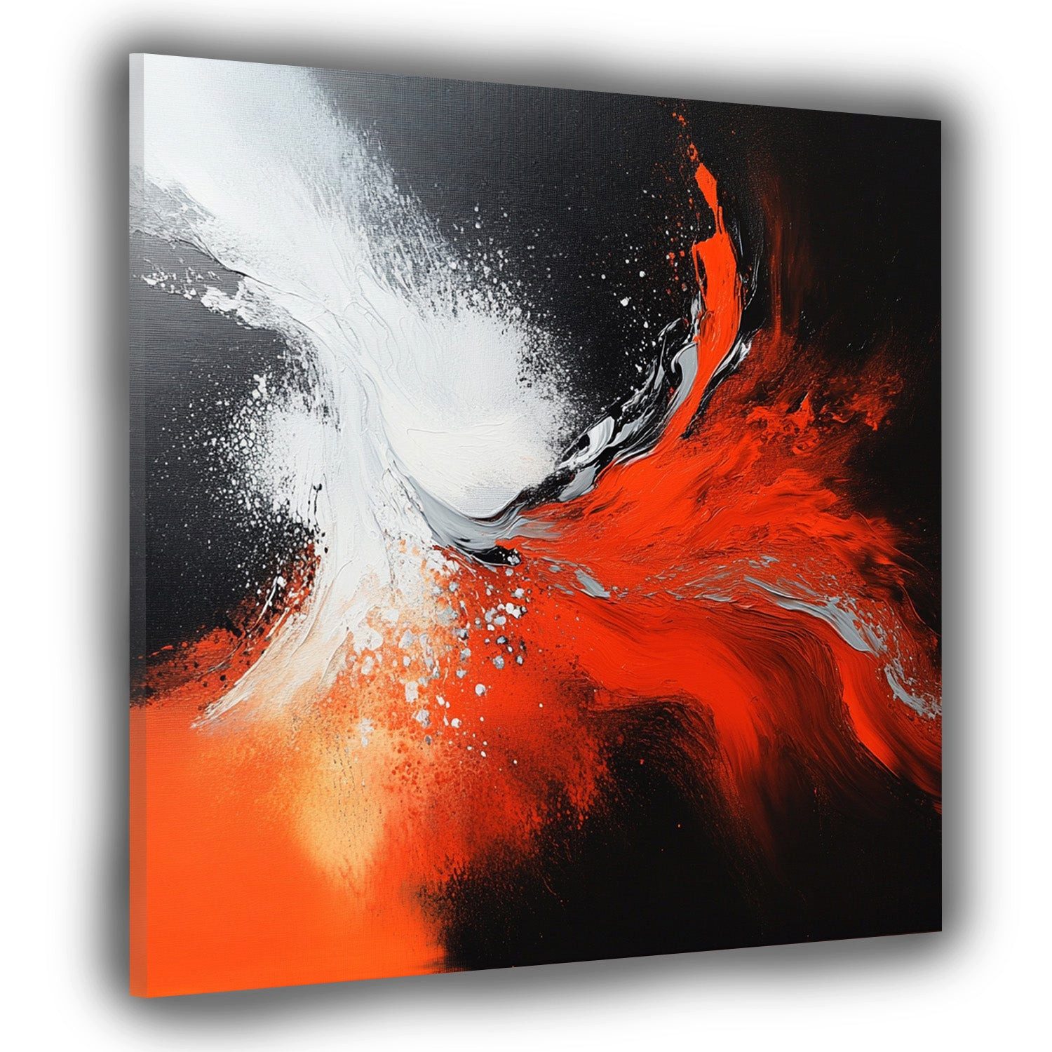 Artedinoi Leinwandbild Abstrakt Rot Weiß Schwarz Leinwandbild Wandbild Kunstdruck XL Wanddeko, Abstrakt in Rot, Weiß, Schwarz