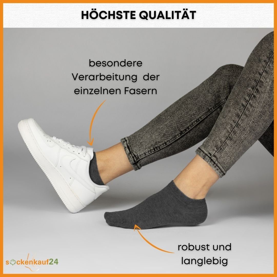 sockenkauf24 Sneakersocken 10 Paar Premium Socken Naht ohne Damen (Grau/Anthrazit, (Exclusive aus Herren gekämmter drückende 39-42) Line) Sneaker WP 70102T - Baumwolle &