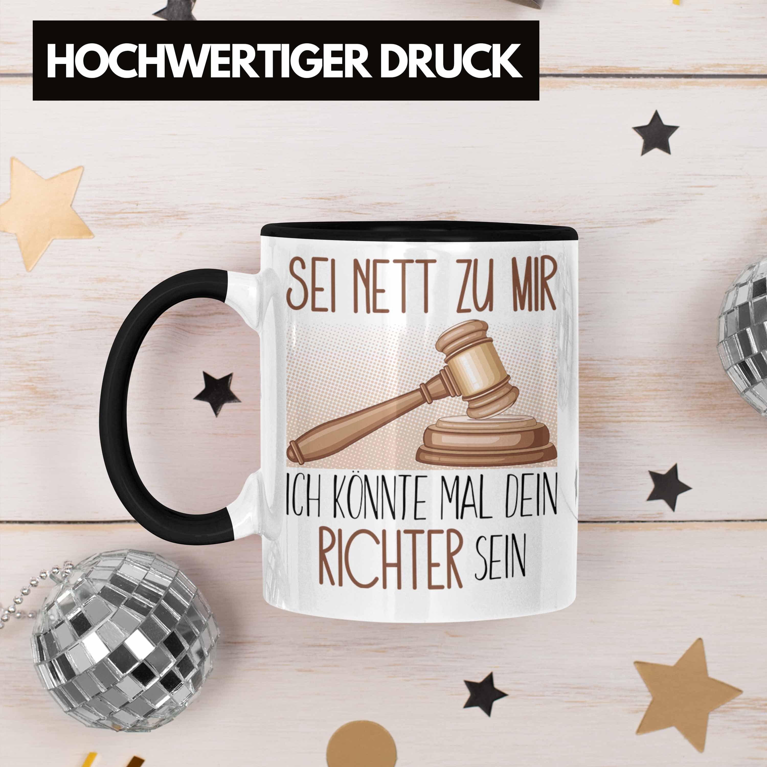 Trendation Tasse Angehender Richter Spr Jura Tasse Geschenk Schwarz Geschenkidee Studium Jurist