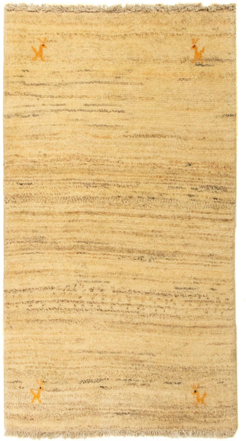 Wollteppich natur, handgeknüpft rechteckig, morgenland, 18 mm, handgeknüpft Teppich Höhe: Gabbeh