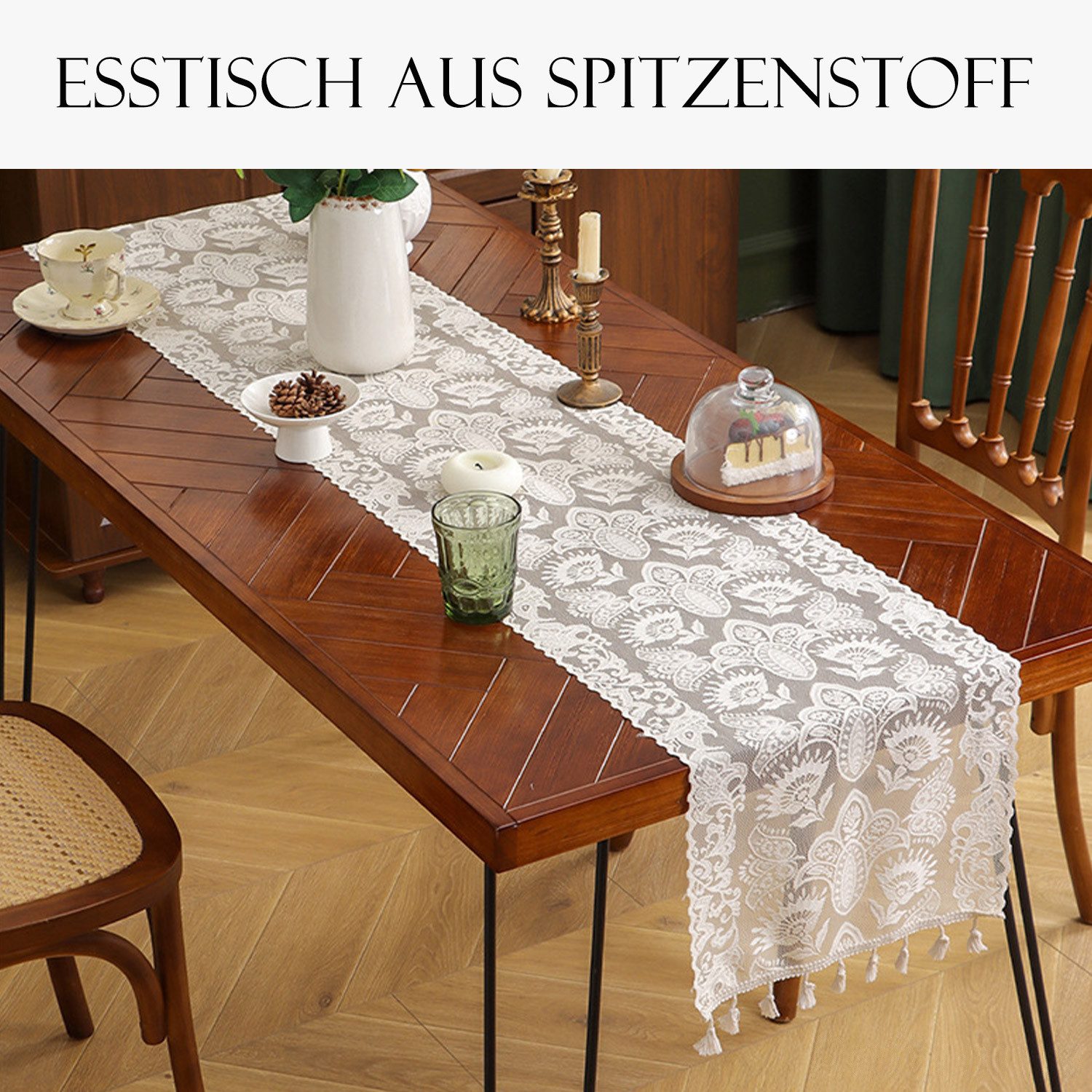 Refttenw Tischläufer Boho Tischläufer Vintage mit günstig online kaufen