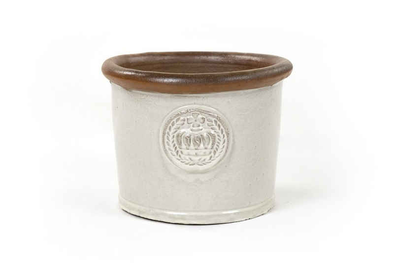 Teramico Pflanzkübel Blumentopf Keramik "Provence I" 34x26cm Grau Weiß, 100% Frostfest