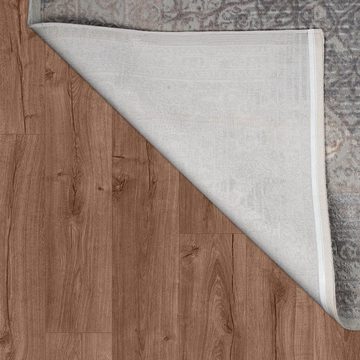 Teppich, Kurzflor- Für Wohnzimmer, Orient-Optik 3-D-Look, In Grau, TT Home, Läufer, Höhe: 11 mm
