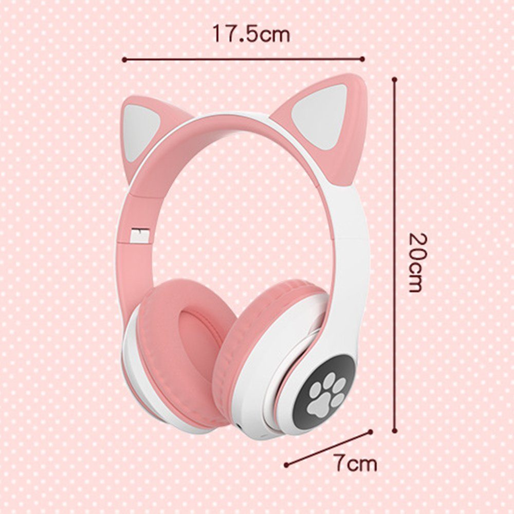 GelldG Bluetooth Mädchen Faltbare Ear Over Kopfhörer Kopfhörer lila Kinder, Bluetooth-Kopfhörer