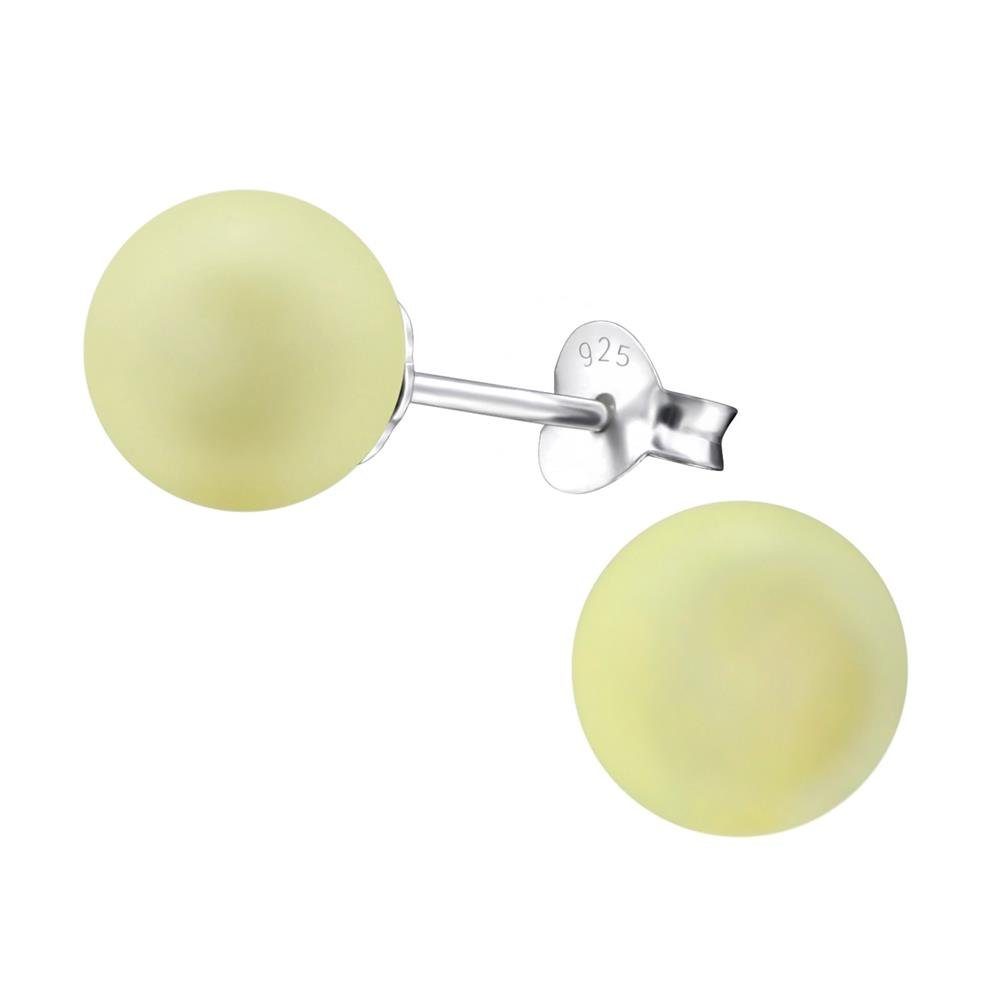 BUNGSA Ohrring-Set Ohrstecker Perle aus 925 Silber Damen (1 Paar (2 Stück), 2-tlg., inkl. Schmuckbeutel aus Organza), Ohrschmuck Ohrringe