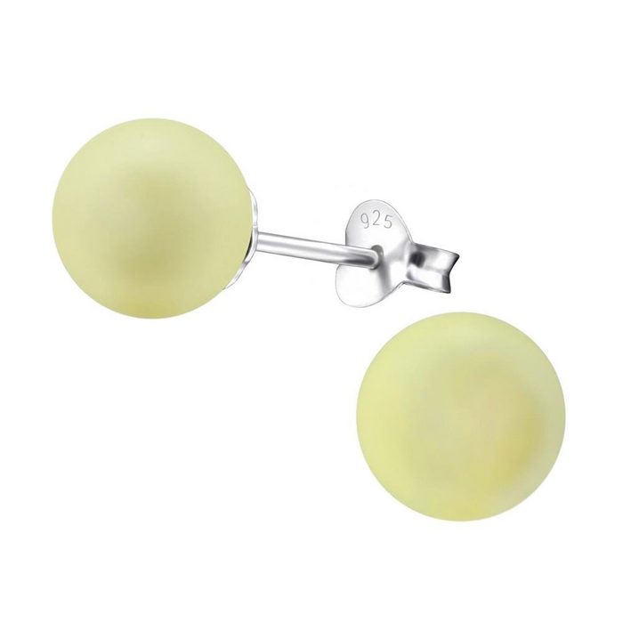 BUNGSA Ohrring-Set Ohrstecker Perle aus 925 Silber Damen (1 Paar (2 Stück) 2-tlg. inkl. Schmuckbeutel aus Organza) Ohrschmuck Ohrringe