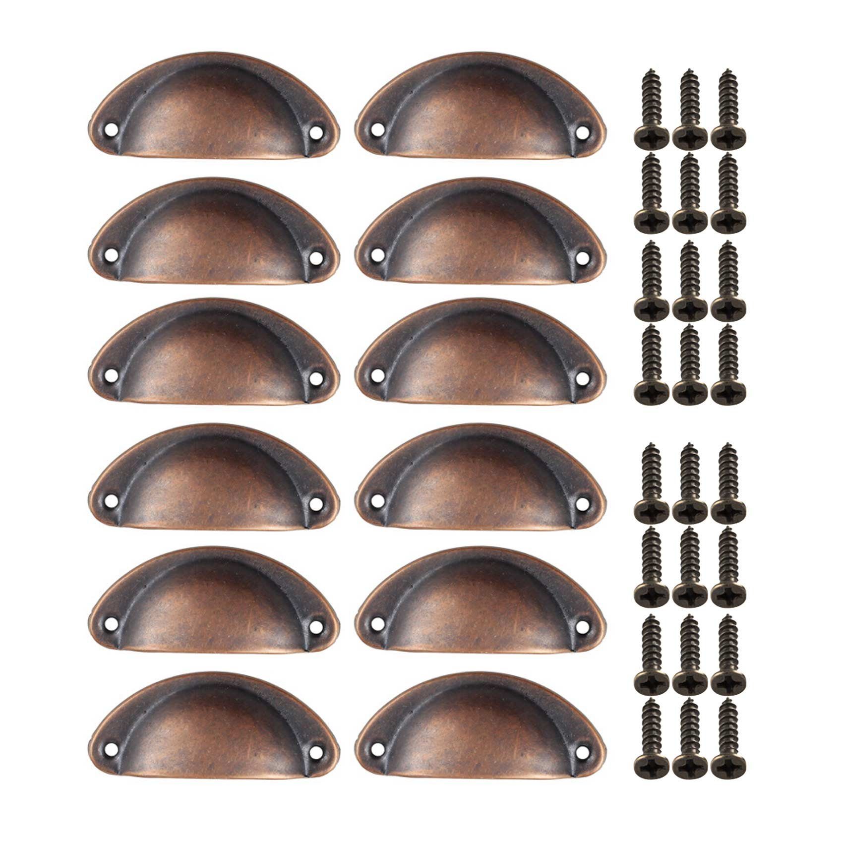 maDDma Muschelgriff 12 Muschelgriffe inkl. Schrauben 81x35mm, antik kupfer