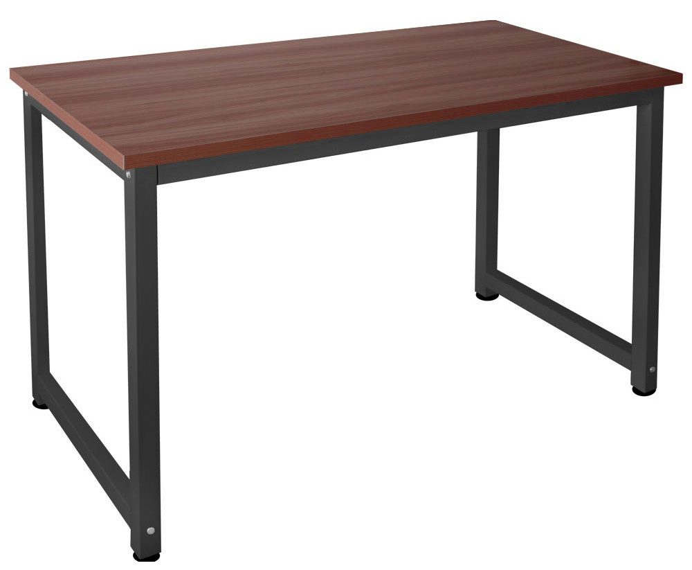 Kingpower Schreibtisch Tisch Computertisch PC Schreibtisch 120 x 60 cm Teak Schwarz
