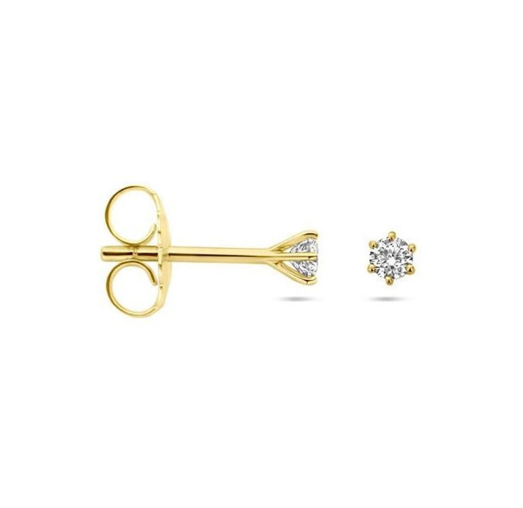 NICEANDnoble Paar Ohrstecker 585er Gelbgold Ohrstecker mit Brillant 0,10 ct