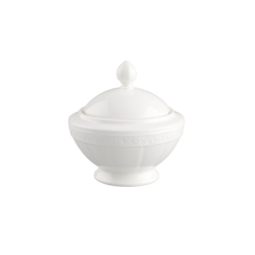 Villeroy & Boch Zuckerdose White Pearl Zuckerdose ø 11,7 cm, Porzellan, (1-tlg)