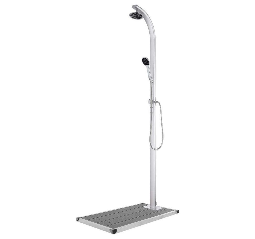 Thumbnail - vidaXL Gartendusche, Bodendusche mit Grauer Bodenplatte 220 cm Aluminium