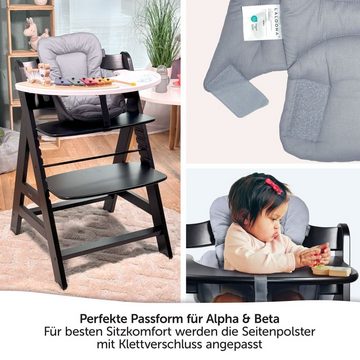 LaLoona Hochstuhlauflage Grau, Sitzverkleinerer für Hochstuhl Hauck Alpha / Beta - Baby Sitzpolster