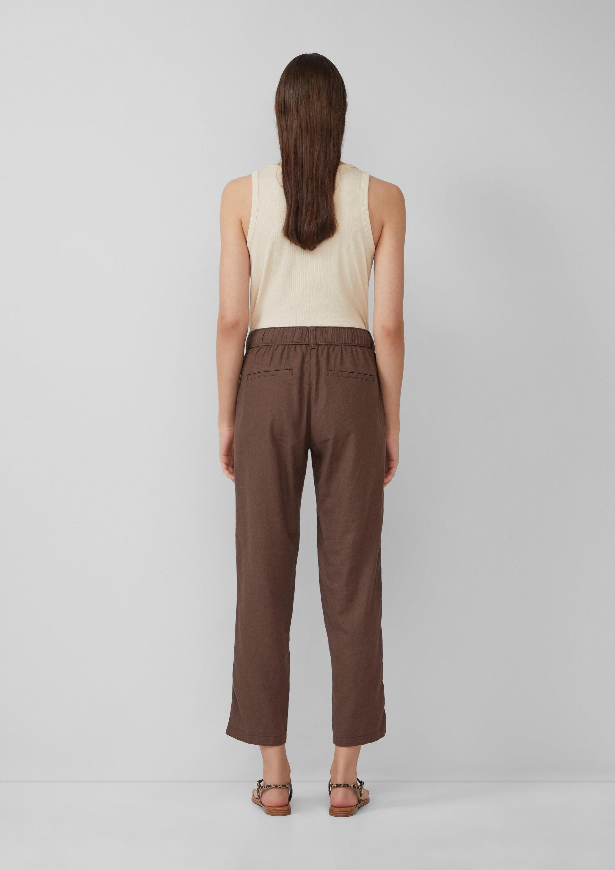 s.Oliver Chinos Hose Leinenmix-Hose im Relaxed Fit mit Elastikbund