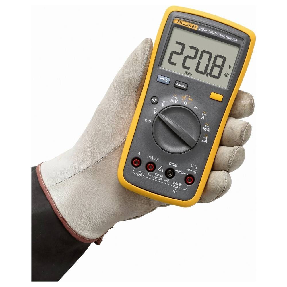 Fluke Multimeter 15B+/EUR Hand-Multimeter digital CAT III 600 V Anzeige (Counts): 4000