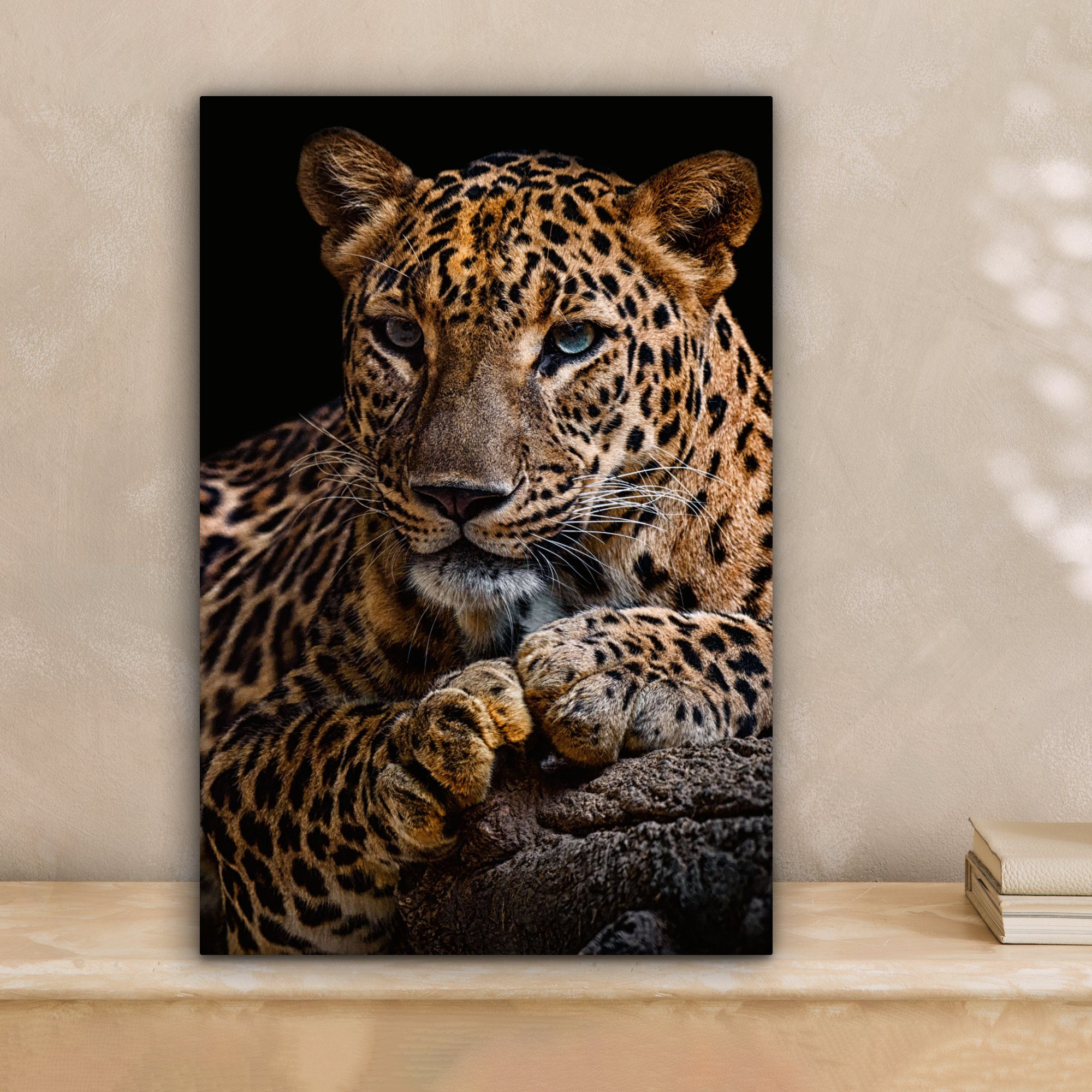 OneMillionCanvasses® Leinwandbild Wildtiere - Panther - Porträt - Schwarz - günstig online kaufen