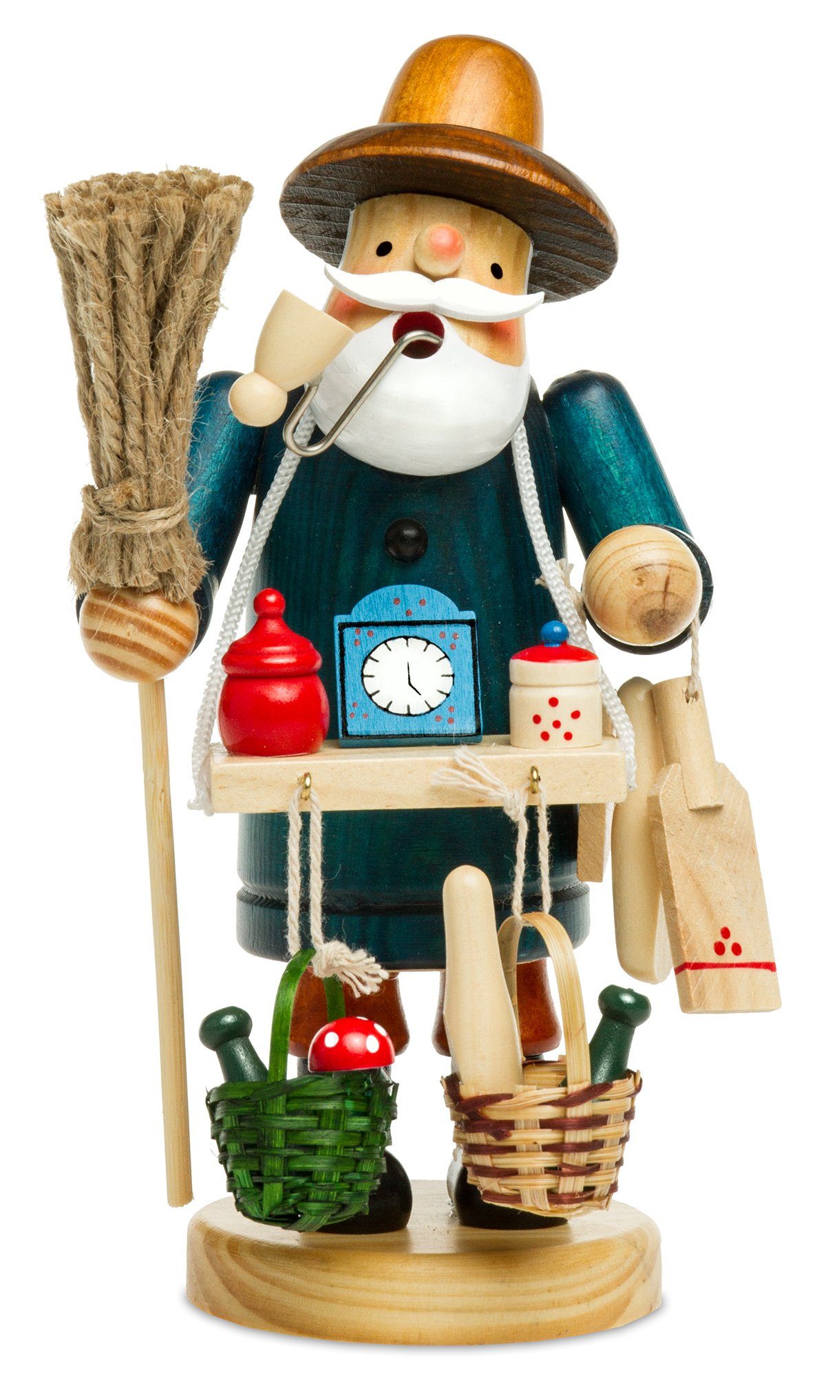 SIKORA Weihnachtsfigur RM-A Räuchermännchen aus Holz 3 Größen verschiedene Motive A29 blau - Hausierer