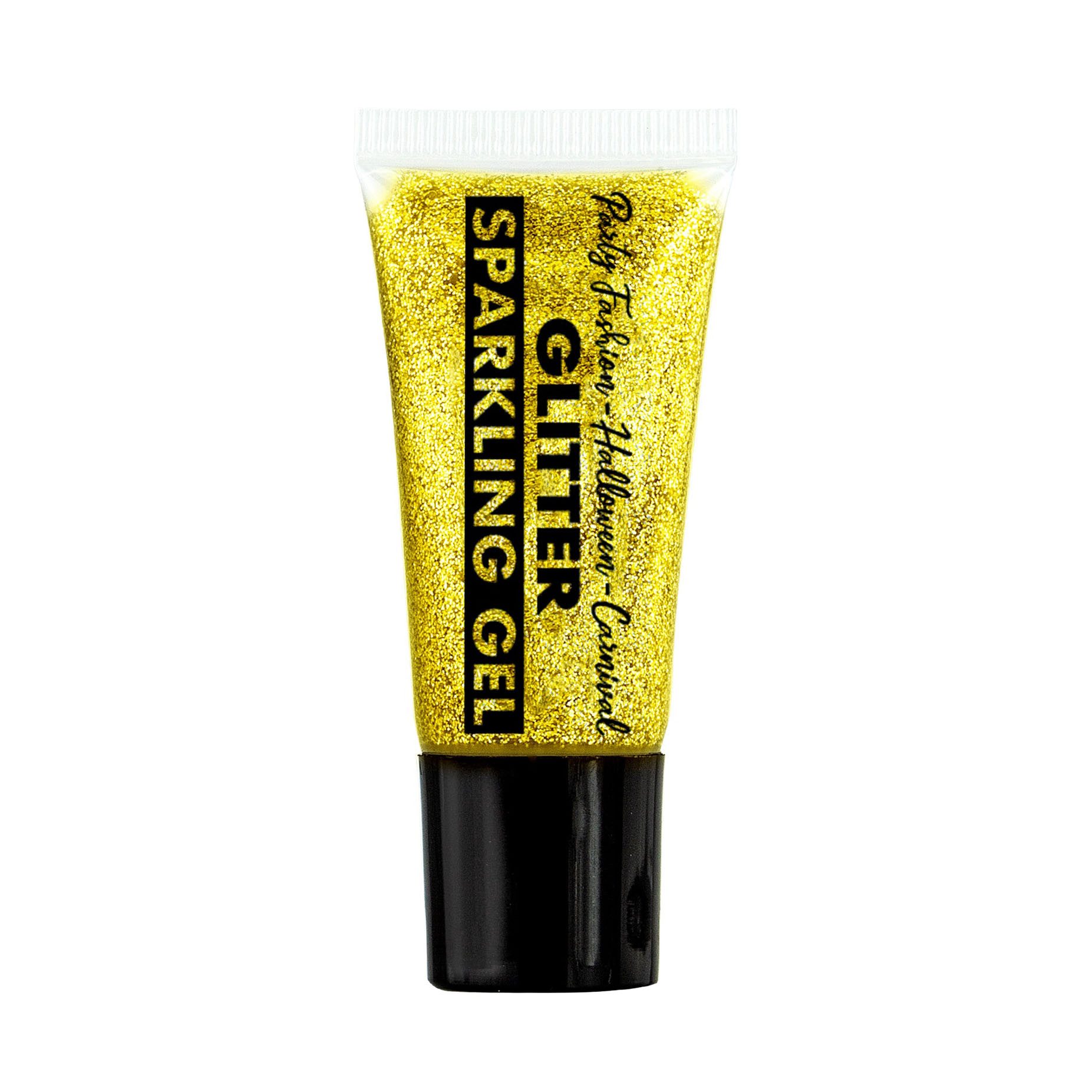 Widmann S.r.l. Theaterschminke Professionelles Glitter Make-up - Tube 25 ml Gold