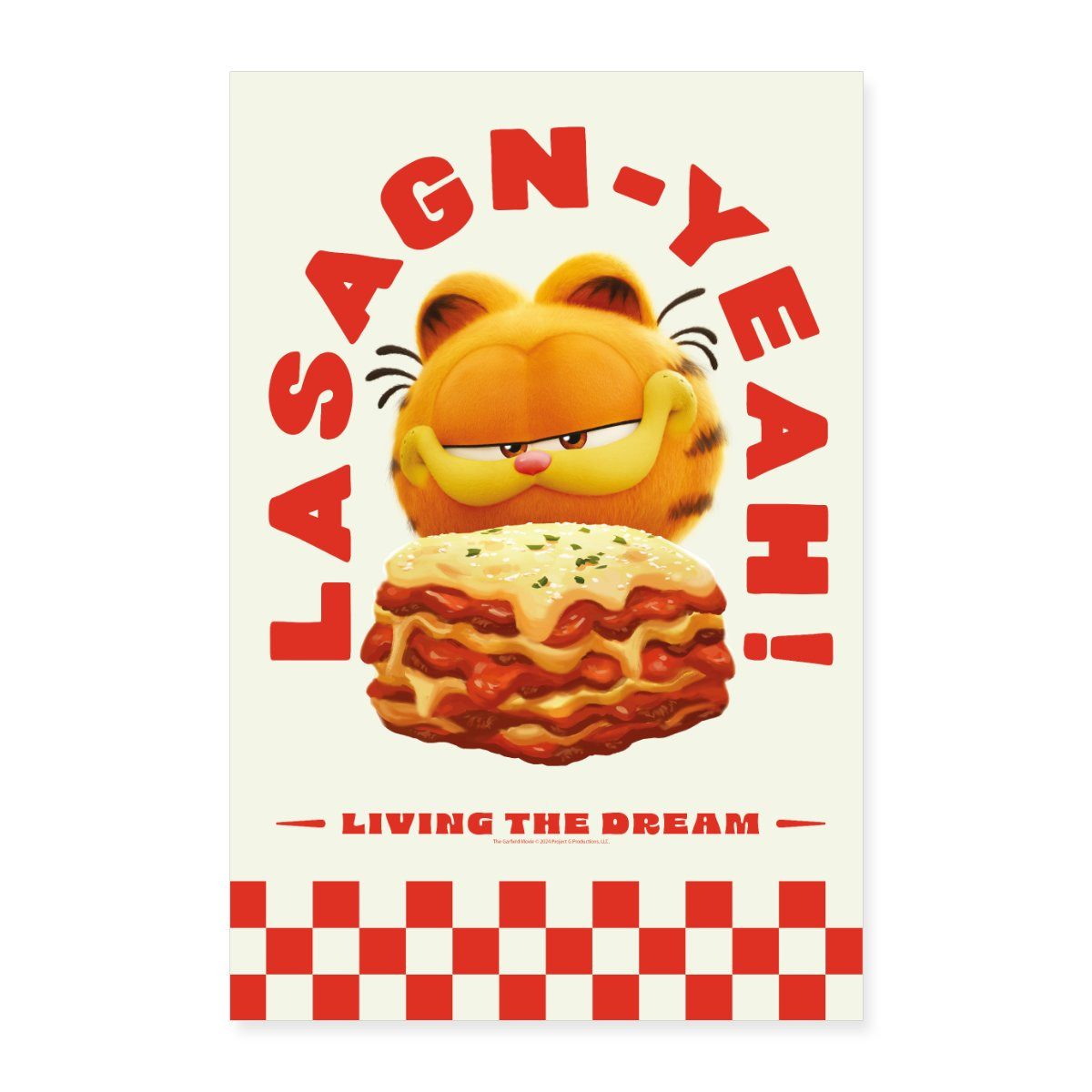 Spreadshirt Poster Garfield Lasagn-Yeah Witziges Design Poster 60x90 cm