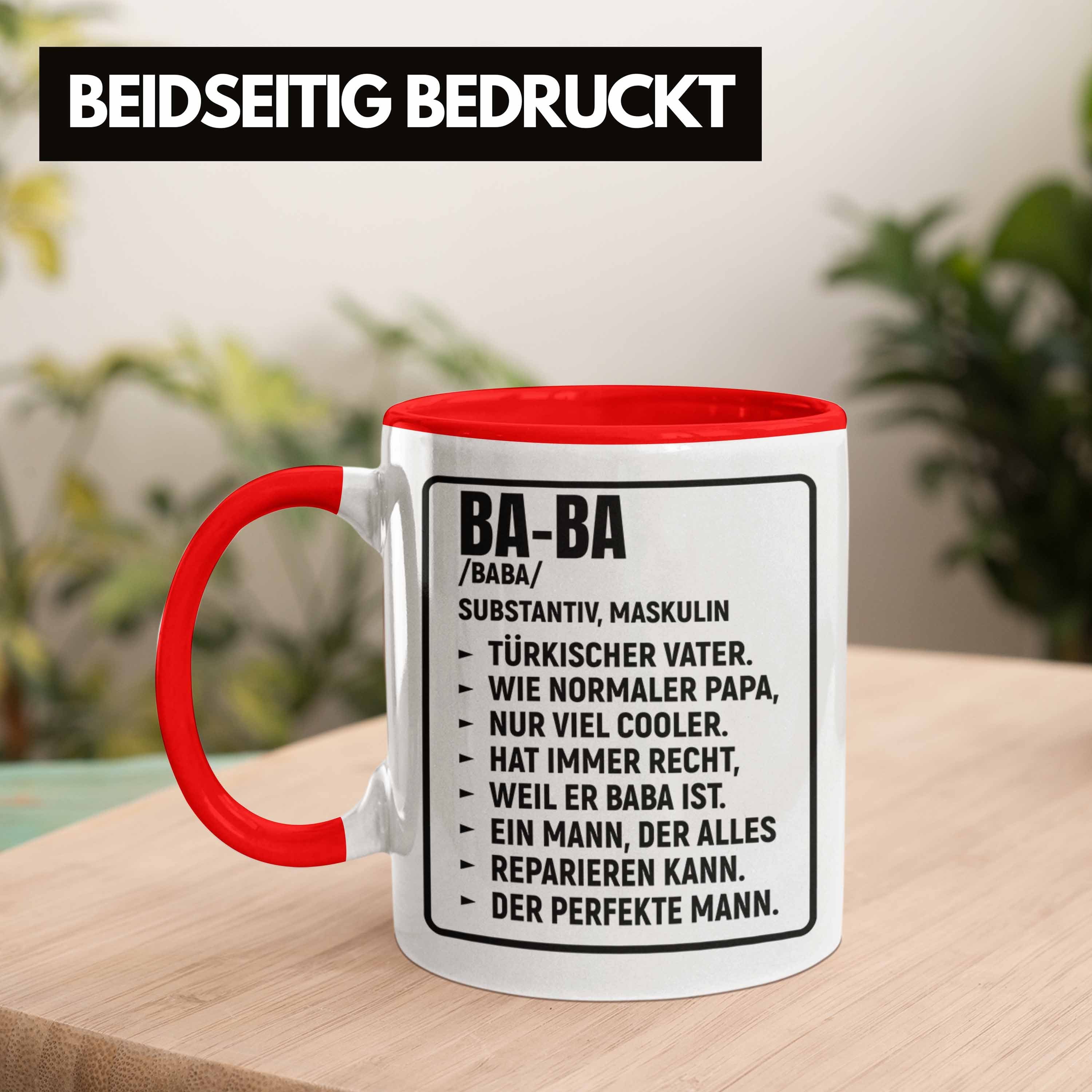 Trendation Tasse Trendation Kaffeetasse Geschenk Türken Baba Vater Papa Tasse Türkischer - Rot