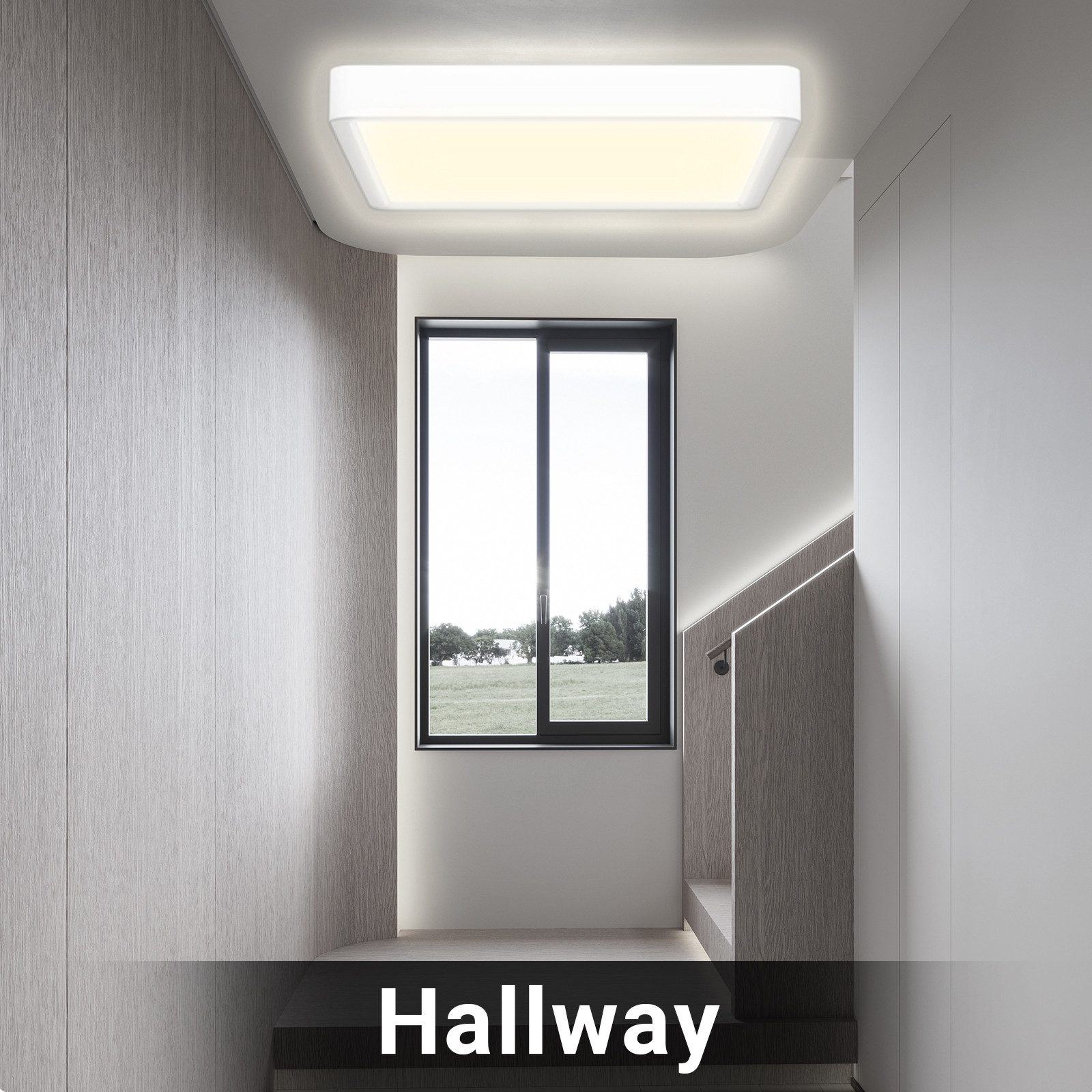 LQWELL LED Deckenleuchte Quadrat Flach LED Deckenlampe, 18W,1600LM, LED fest integriert, Tageslichtweiß, Modern Schlicht Lampe Dünn