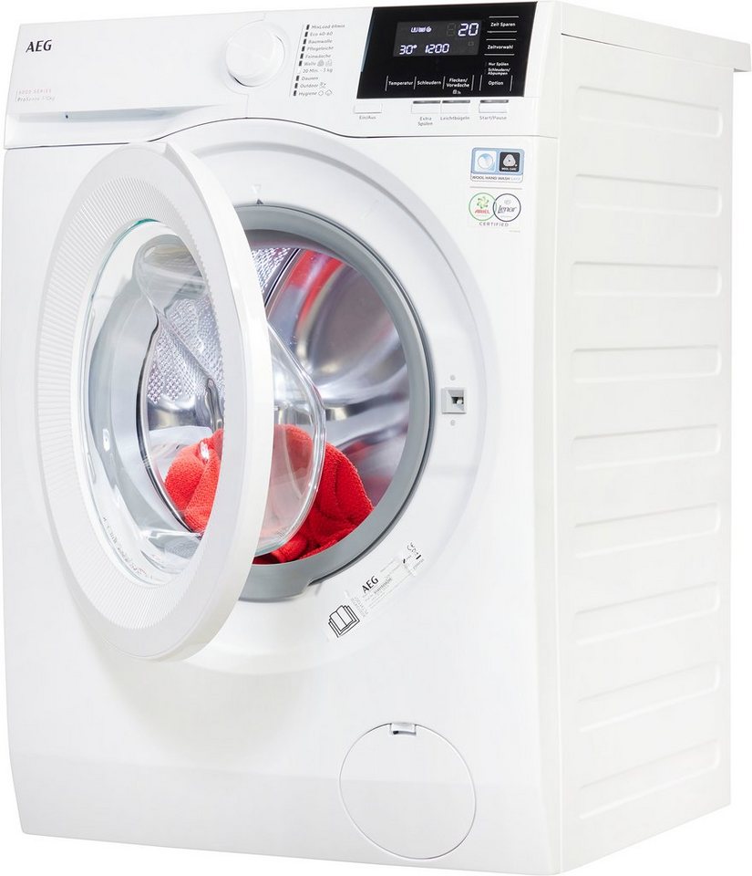 AEG Waschmaschine 6000 LR6F60400, 10 kg, 1400 U/min, ProSense®  Mengenautomatik​ - spart bis 40% Zeit, Wasser und Energie