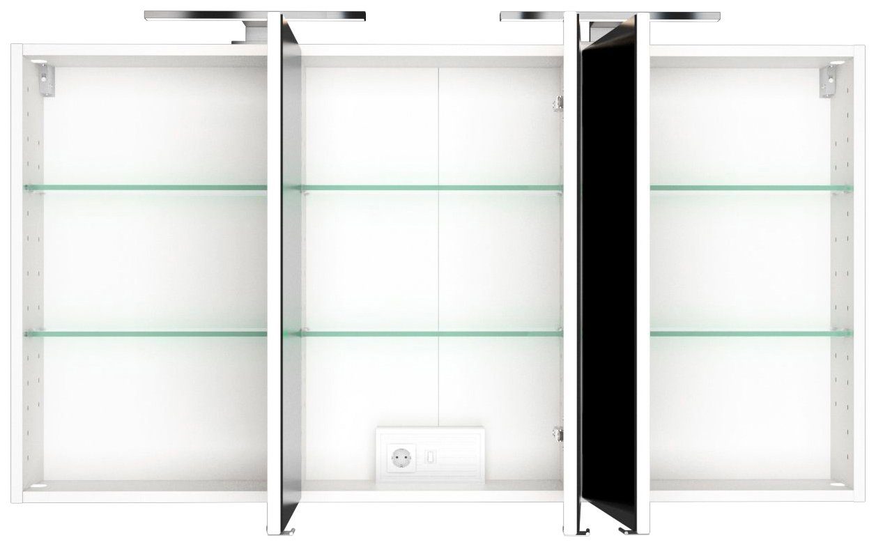 MÖBEL Spiegeltüren Spiegelschrank weiß dank Baabe HELD mit 120 | cm, 3D-Effekt, 3 graphit Breite