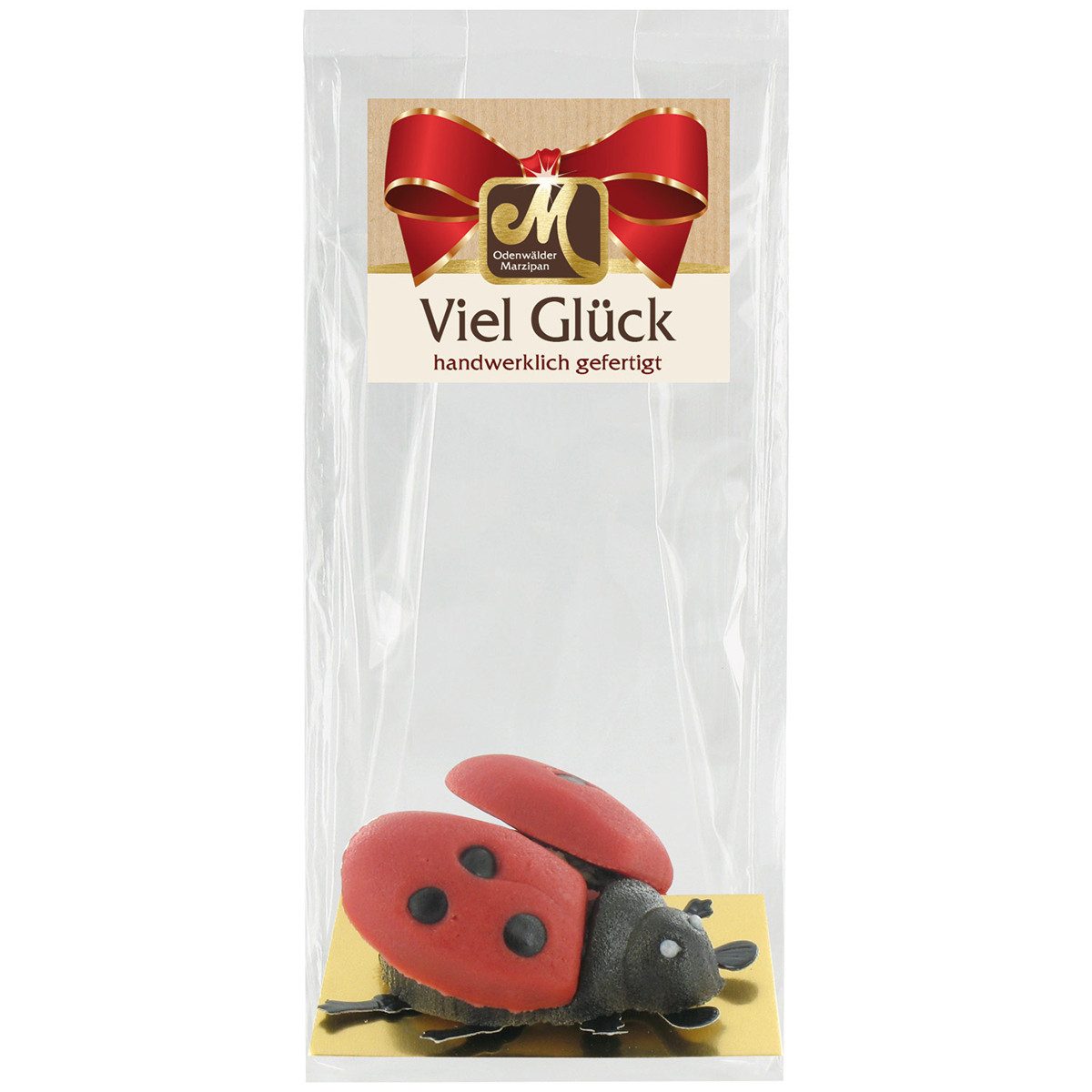 Odenwälder Marzipankonditorei Süßigkeit, Odenwälder Marzipan Glückskäfer in Geschenkfolie Viel Glück 45g