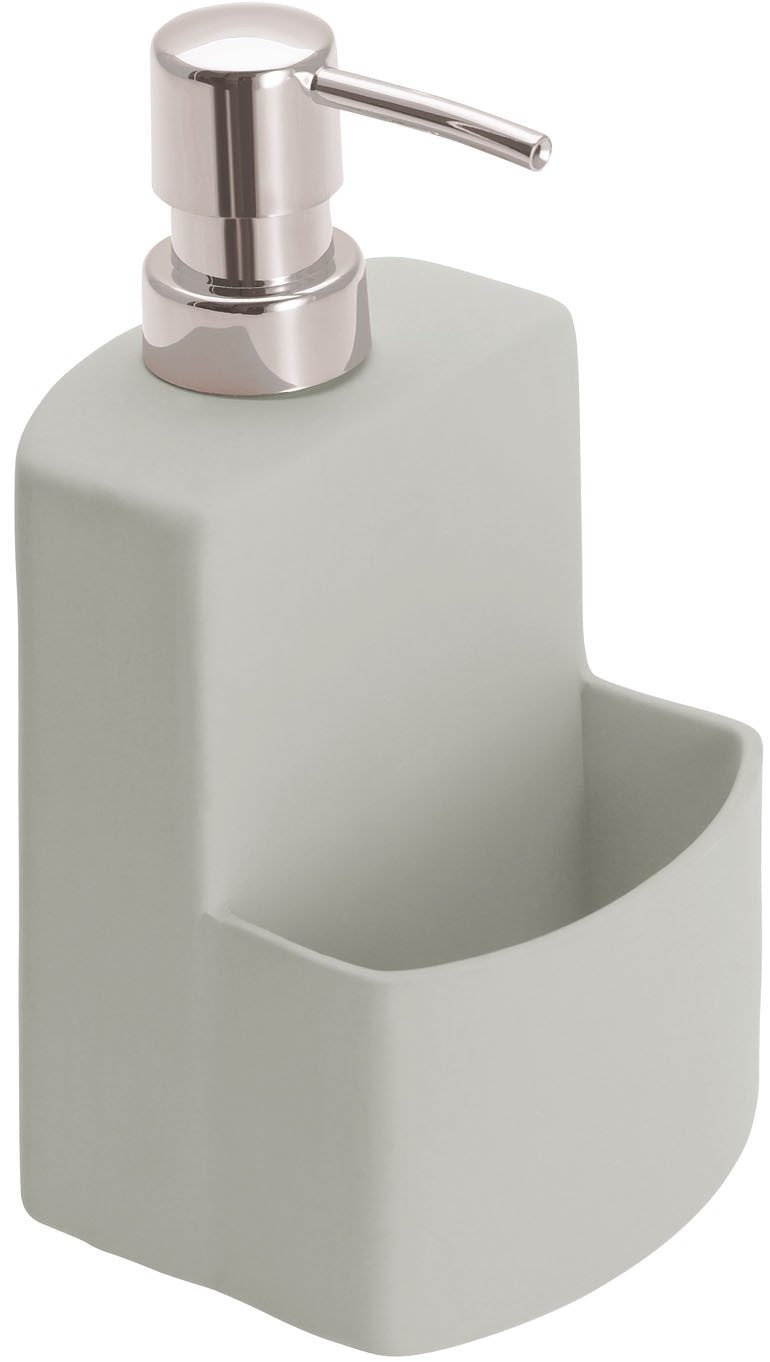 WENKO Дозаторы для моющих средств Modell Festival, aus Keramik, Soft-Touch Beschichtung, mit Spülschwamm-Fach, 380 ml