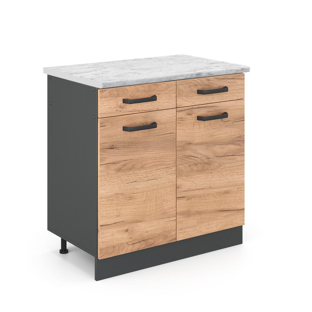 Vicco Unterschrank R-Line, Goldkraft Eiche/Anthrazit, 80 günstig online kaufen