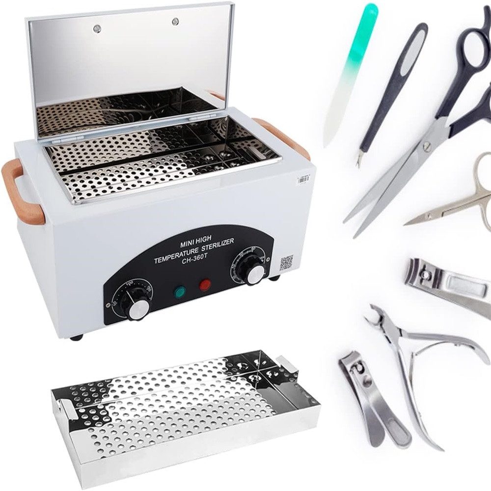 RWEUOQ Ultraschallreiniger Ultraschallreiniger 300W Heißluftsterilisator Sterilisationsgerät, für Maniküre Salon Friseurwerkzeug Nagelwerkzeuge und Salonausrüstung