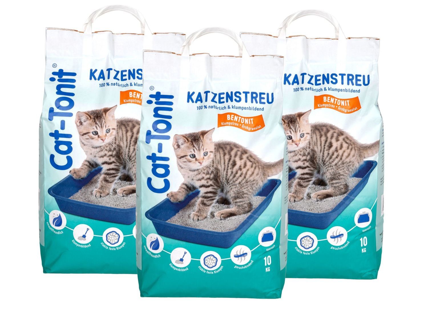 BURI Katzenstreu Cat Tonit Katzenstreu 30kg Klumpstreu Haustierstreu Einsteu Streu Haus