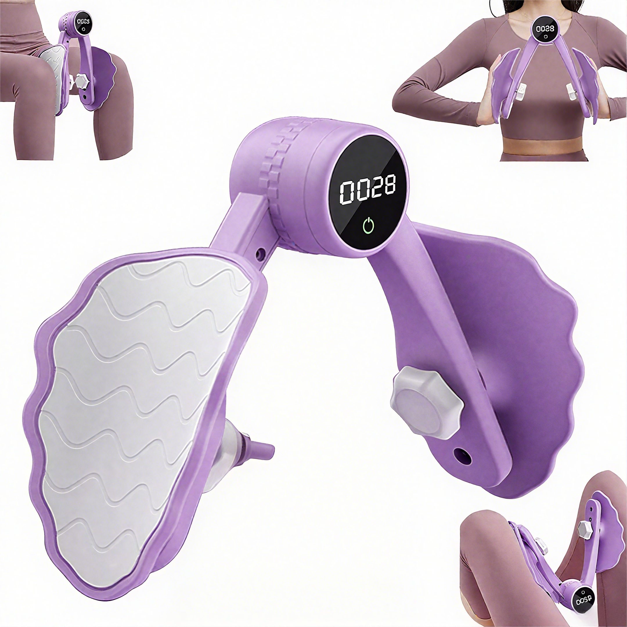 POPOLIC Beckenbodentrainer Oberschenkeltrainer Beckenbodentrainer mit Zähler für Frauen, Stärkeeinstellung mit Drei Gängen und Intelligenter Datenchip, Po Trainer Beintrainer,Beine Trainingsgerät für Zuhause Damen Frau