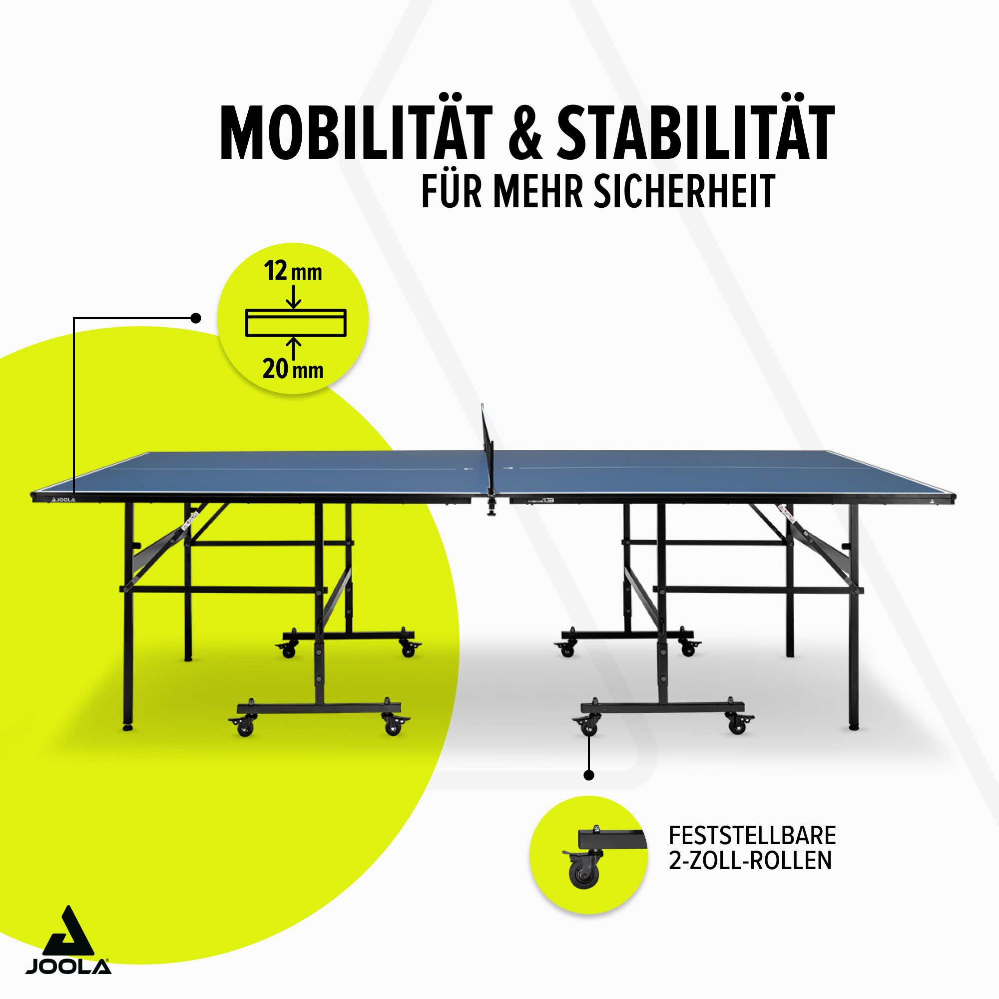 Joola Tischtennisplatte Inside 13, Indoor Tischtennistisch - klappbares Untergestell, inkl. Netz