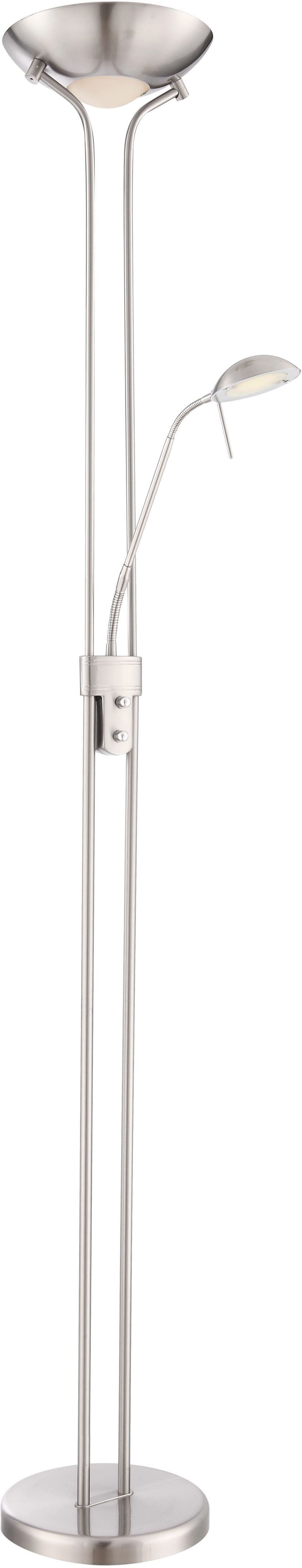 GLOBO LIGHTING Stehlampe LEONAS, Dimmer, Dimmfunktion, LED fest integriert, Warmweiß, Stehleuchte, Flexo, Wohnzimmer, Schlafzimmer, 3000 Kelvin
