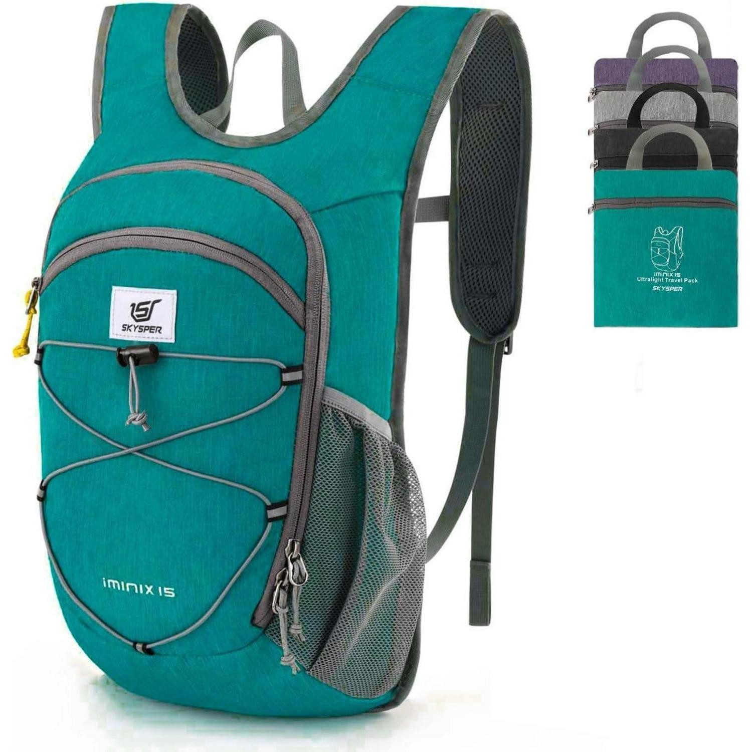 LuxusKollektion Tagesrucksack Kleiner Rucksack 15L Faltbar Cyan