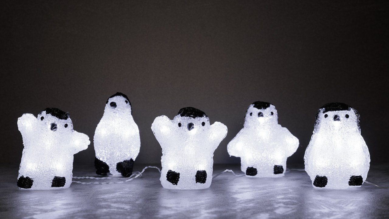Trend Line Weihnachtsfigur TrendLine Acrylfiguren 13 LED cm Stück 5 Pinguin