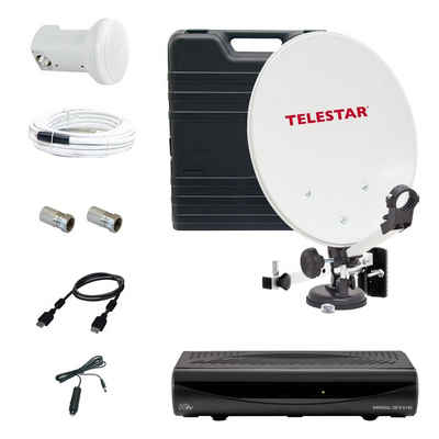 TELESTAR »Camping-Sat-Anlage mit full HD Sat-Receiver DB 6 S HD« Camping Sat-Anlage (DVB-S, DVB-S2, für Camping, Unterwegs), Robuster Stahlspiegel mit vielen Befestigungsmöglichkeiten