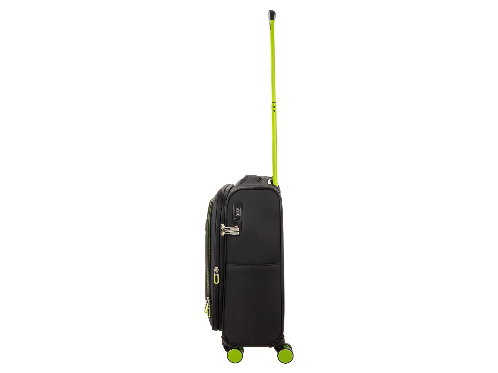 Franky Weichgepäck-Trolley Koffer Gr. S Reisegepäck T27-B Spinner 55er mit Dehnfalte, 4 Doppellenkrollen Rollen, Dehnfalte TSA Schloss