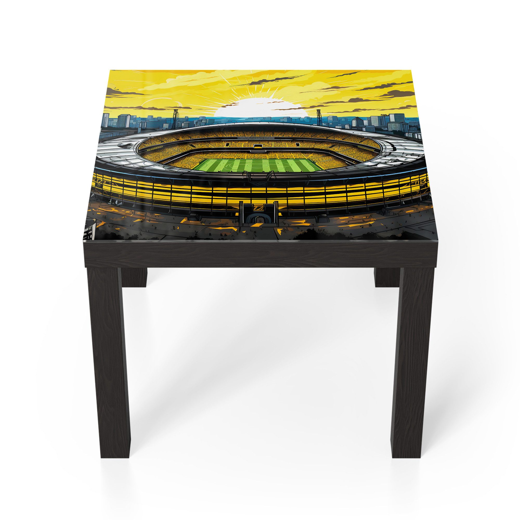 DEQORI Couchtisch 'Stadion Borussia Dortmund', Glas Beistelltisch Glastisch modern