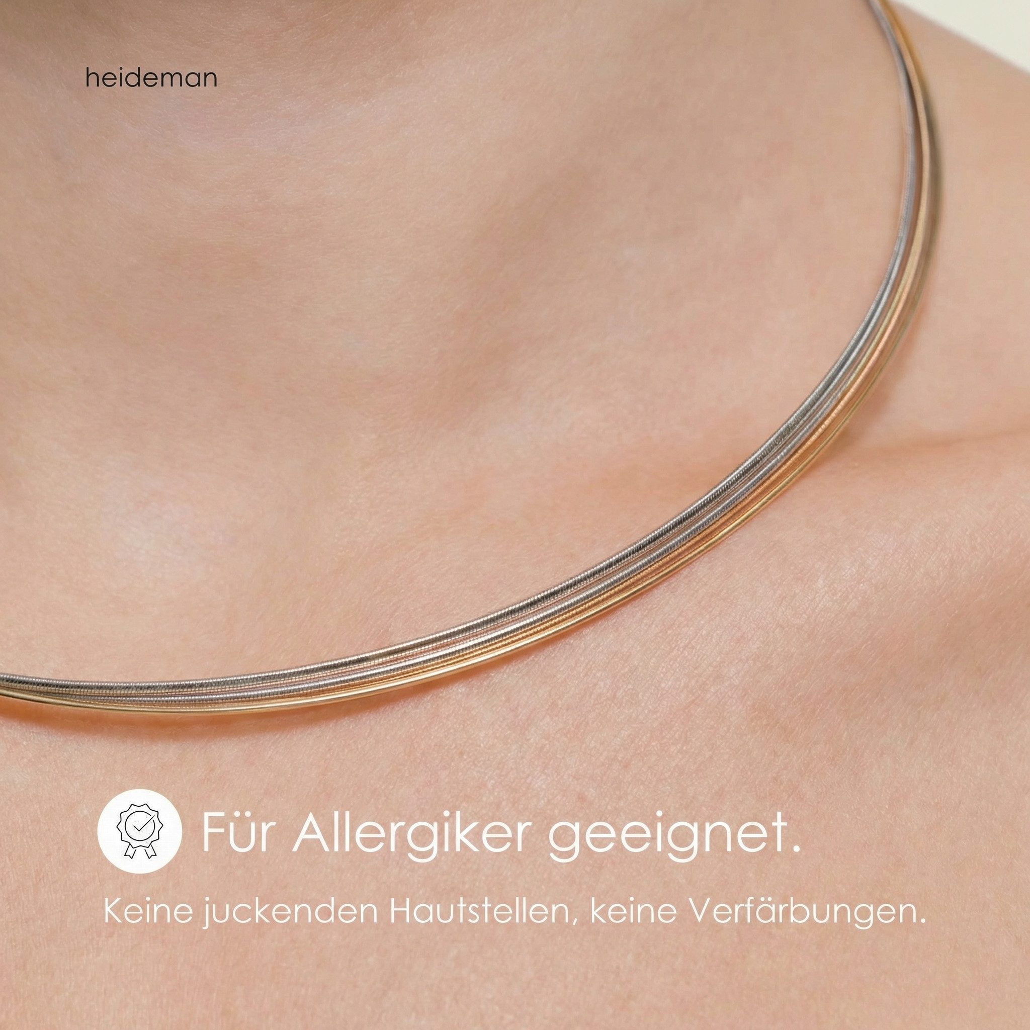 Heideman Collier Linea 5 bicolor (keine Angabe, inkl. Geschenkverpackung), Edelstahlkette