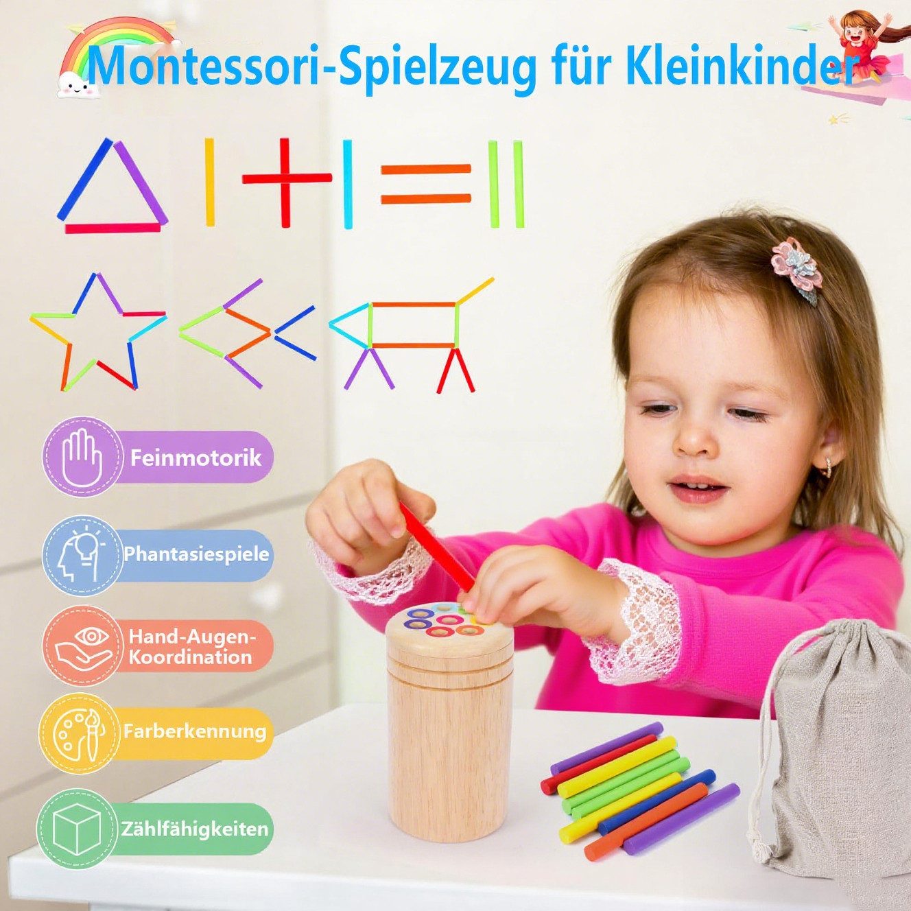 CLTYQ Lernspielzeug Montessori Spielzeug ab1Jahr, Baby Spielzeug,Farbe Sort günstig online kaufen