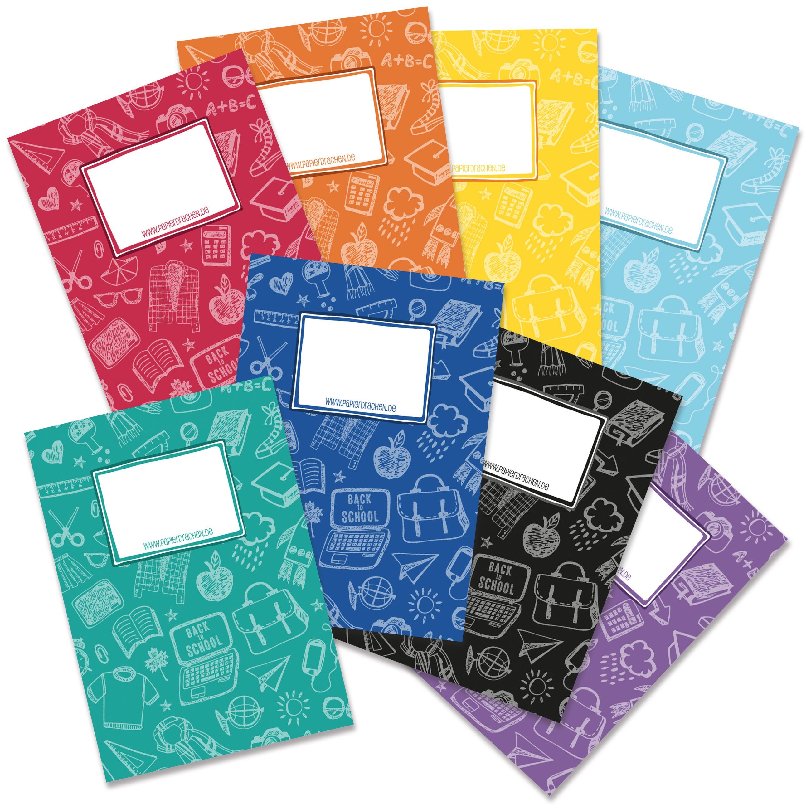 Schulheft Papierheftumschläge DIN A5 - in tollen Designs - Schulanfang