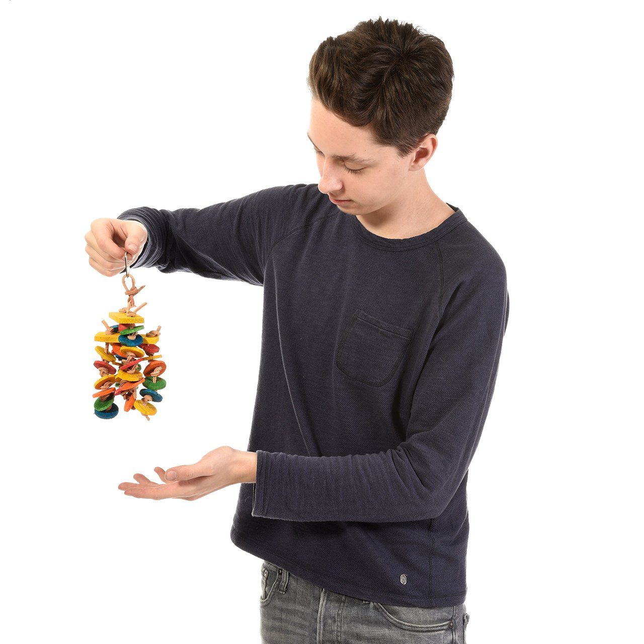 Happy Bird Tier-Intelligenzspielzeug Sittichspielzeug "Spinning Falls", Vogelspielzeug, ca. 15cm x 5cm x 24 cm