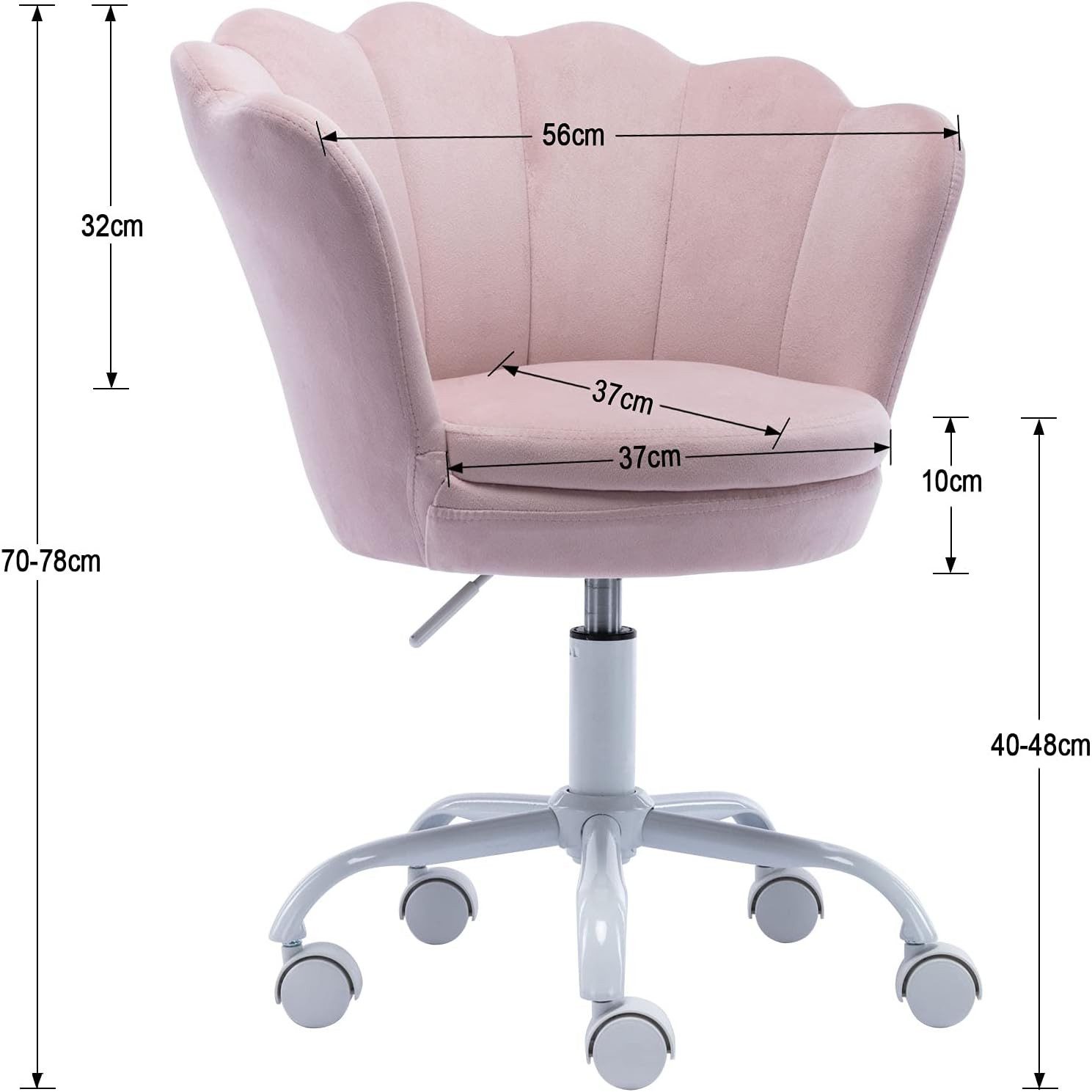 CHAIRUS Drehstuhl Höhenverstellbarer Samt-Drehstuhl mit Blütenblatt-Design für Kinder (1 St), Bürostuhl, Schreibtischstuhl, Polsterstuhl