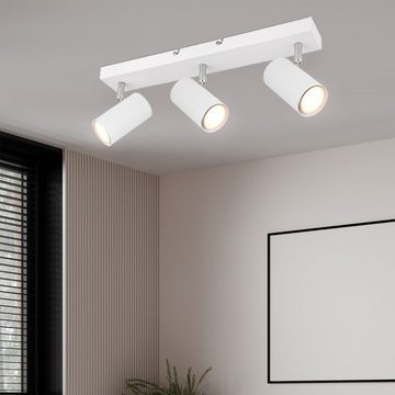etc-shop LED Deckenleuchte, Leuchtmittel nicht inklusive, Deckenlampe Deckenstrahler Spotleiste Wohnzimmerleuchte 3-flammig mit