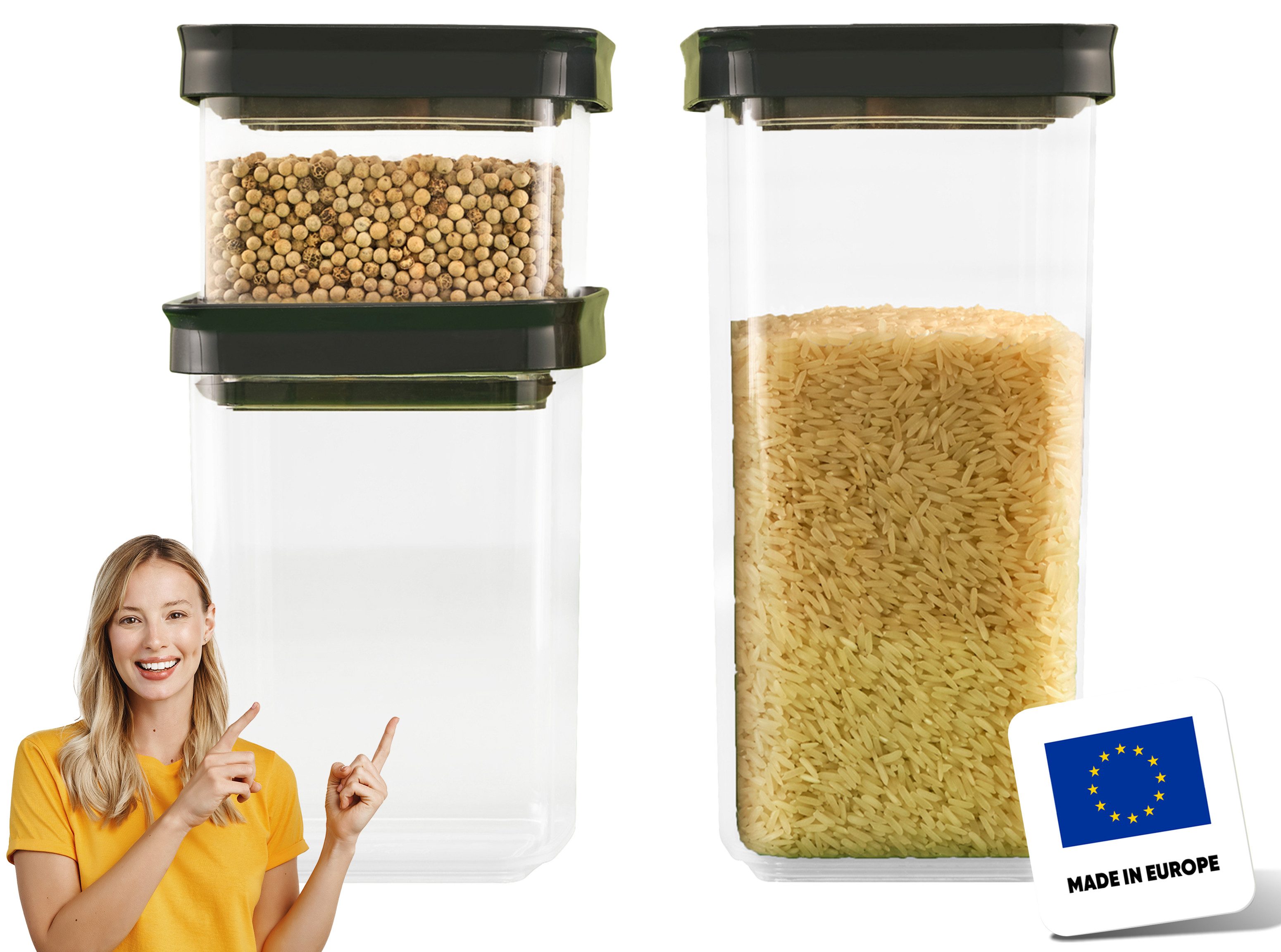 uandu home Vorratsdose Банки для хранения mit Deckel Luftdicht, Vorratsbehälter Set, (Aufbewahrungsbox Küche Aufbewahrung & Organisation, BPA Frei, Küchen Organizer, Банки для хранения für alle trockenen Lebensmittel)
