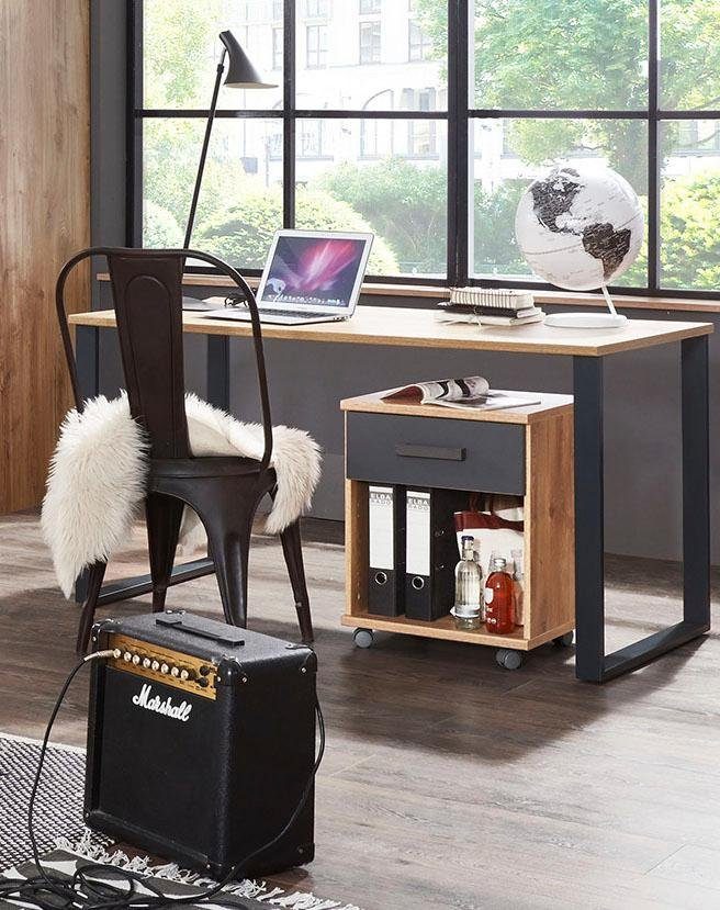 Wimex Schreibtisch Liverpool, Tisch im coolen Loft Style, mit Kufen aus Metall, 140/70/74 cm
