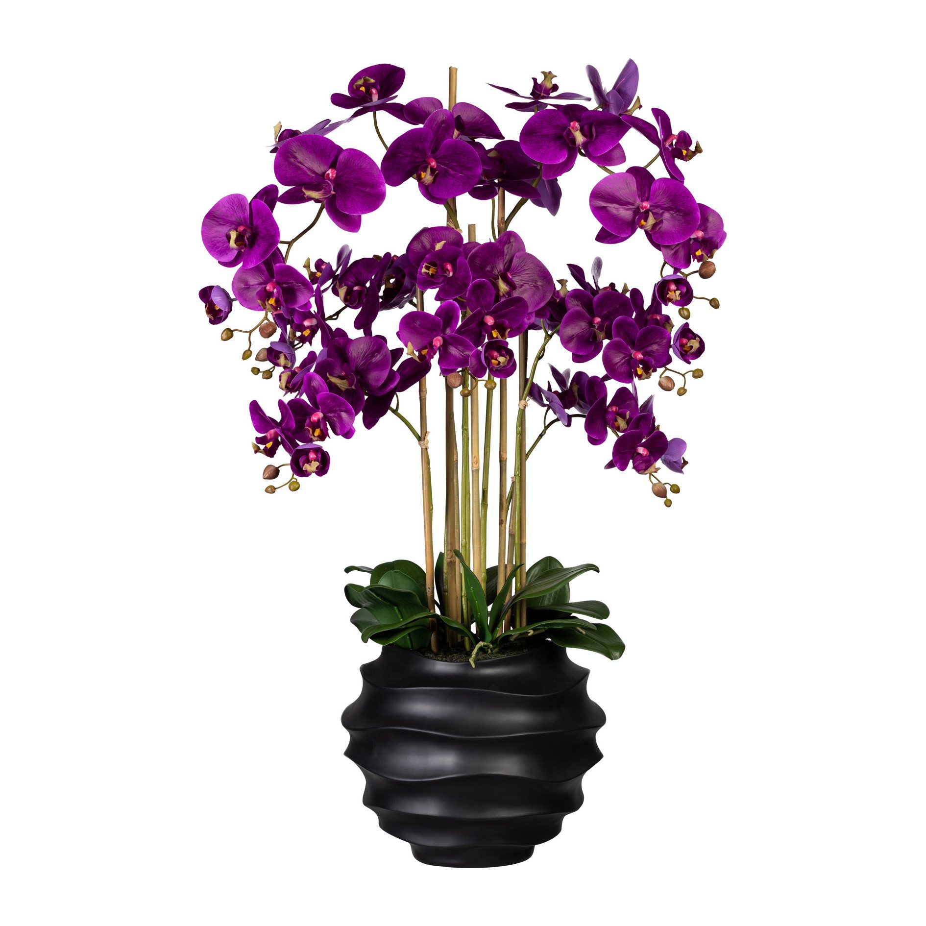 Kunstpflanze Künstliche Orchidee 95cm im schwarzen Kunststofftopf in versch. Farben, Fuchs Versand 24/7