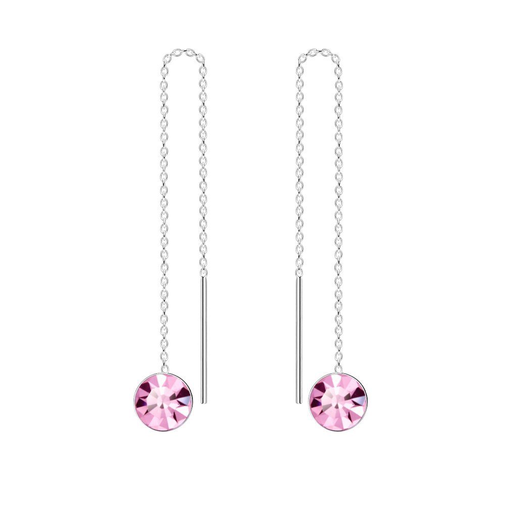 ALEXANDER YORK Paar Ohrhänger Kette mit Kristall rosa, 2-tlg., 925 Sterling günstig online kaufen